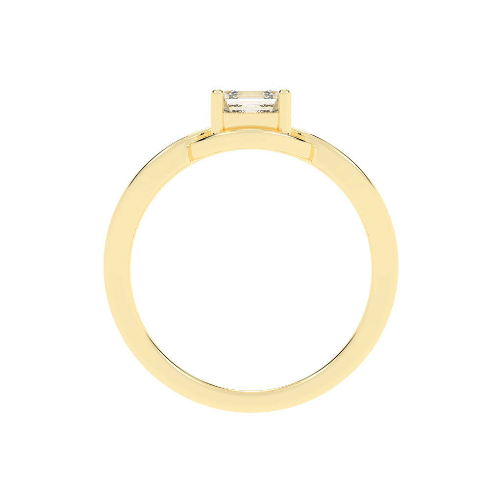 Solavira Square Emerald cut solitaire lab diamond ring