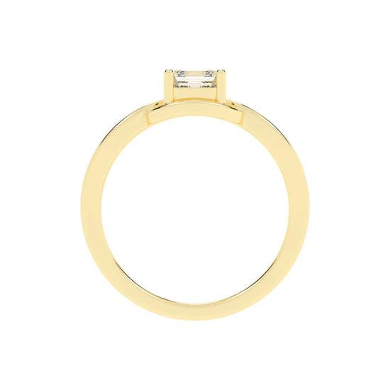 Solavira Square Emerald cut solitaire lab diamond ring