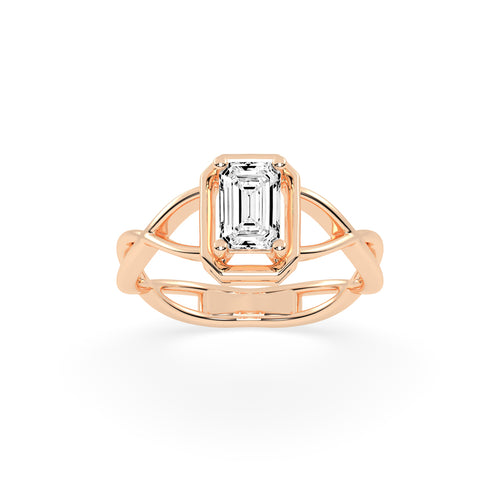 Soltrista criss  cross radiant cut solitaire lab diamond ring