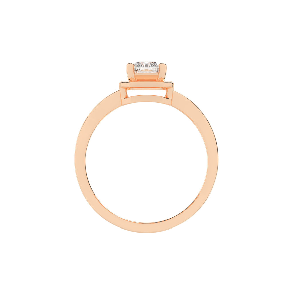 Soltrista criss  cross radiant cut solitaire lab diamond ring