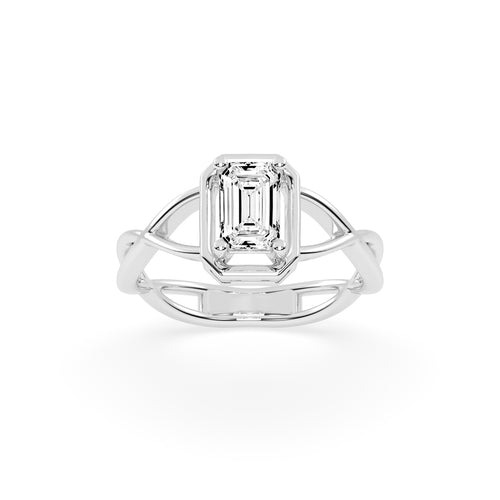 Soltrista criss  cross radiant cut solitaire lab diamond ring