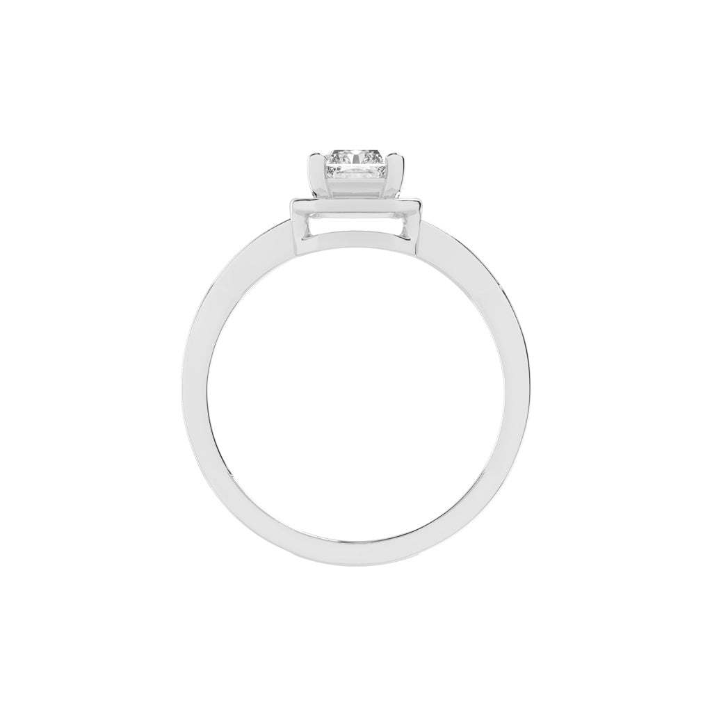 Soltrista criss  cross radiant cut solitaire lab diamond ring