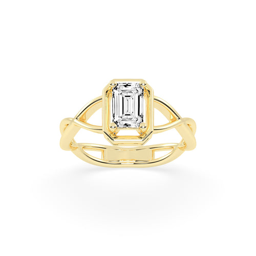 Soltrista criss  cross radiant cut solitaire lab diamond ring
