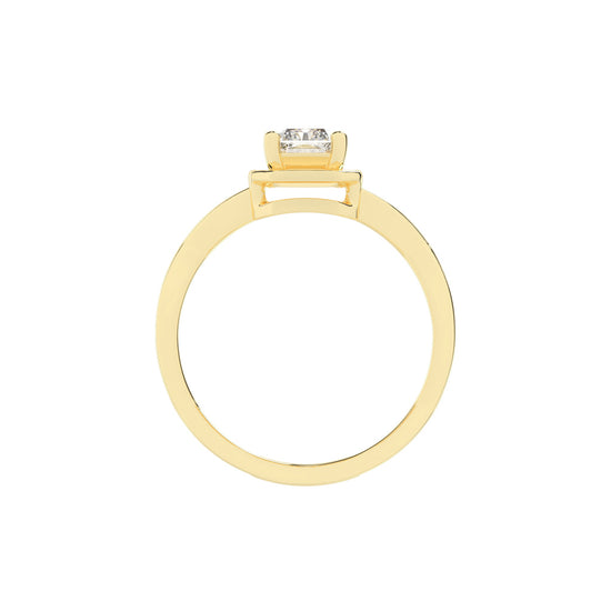 Soltrista criss  cross radiant cut solitaire lab diamond ring