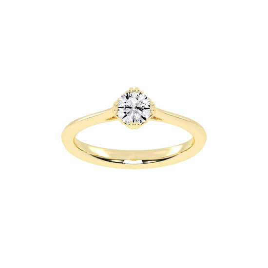 Lumisol Double Prong Round Cut Solitaire Lab Diamond Ring