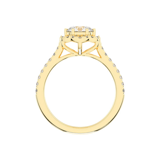 Halaris Six Prong Round Cut Halo Lab Diamond Ring