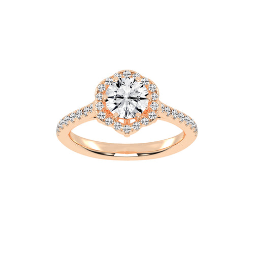 Halaris Six Prong Round Cut Halo Lab Diamond Ring