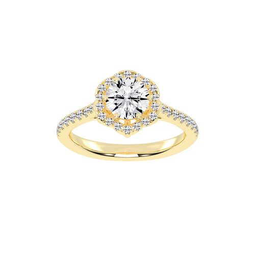 Halaris Six Prong Round Cut Halo Lab Diamond Ring