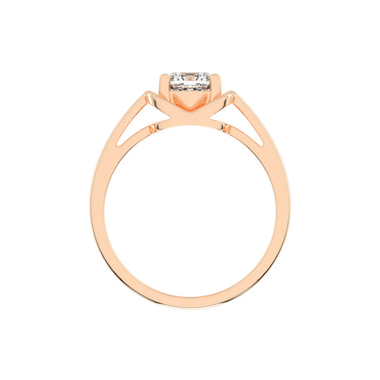 Solmera Four Prong Cushion Cut Solitaire Lab Diamond Ring