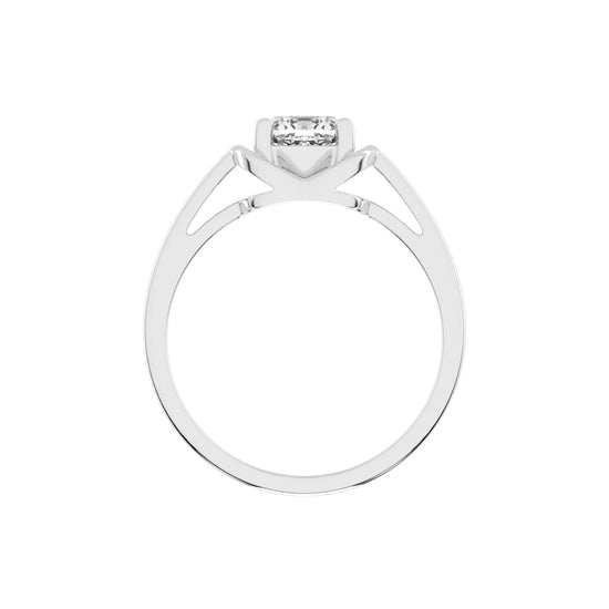 Solmera Four Prong Cushion Cut Solitaire Lab Diamond Ring