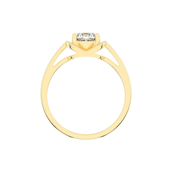 Solmera Four Prong Cushion Cut Solitaire Lab Diamond Ring