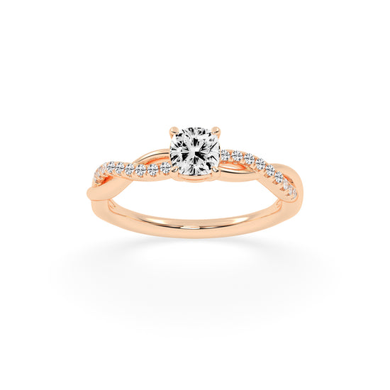 Luxida braided cushion cut lab diamond ring