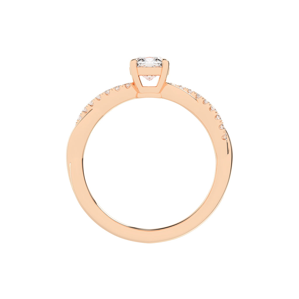 Luxida braided cushion cut lab diamond ring