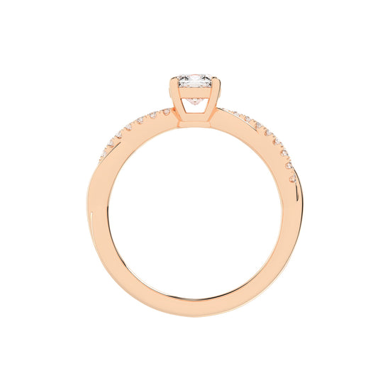 Luxida braided cushion cut lab diamond ring