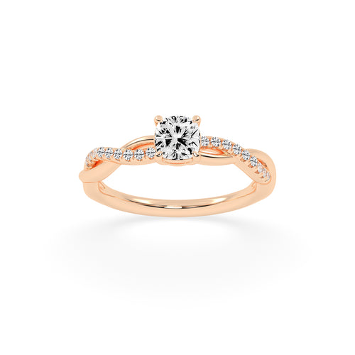 Luxida braided cushion cut lab diamond ring