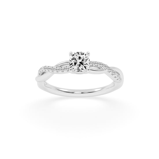 Luxida braided cushion cut lab diamond ring