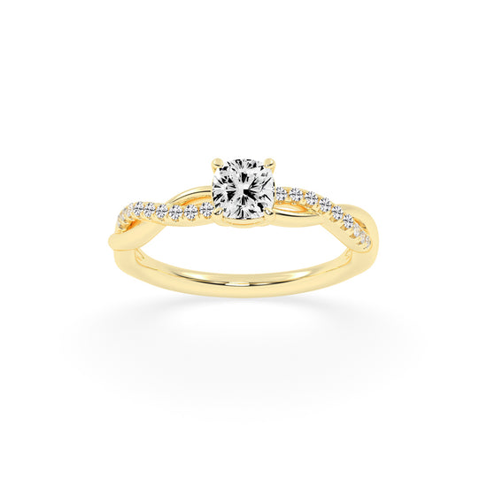 Luxida braided cushion cut lab diamond ring