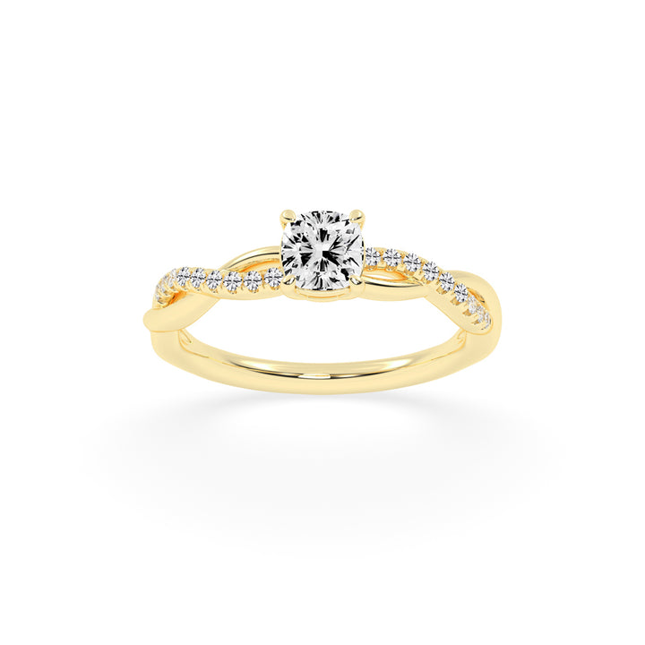 Luxida braided cushion cut lab diamond ring