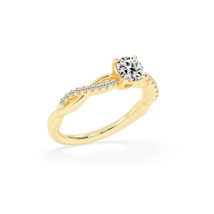 Luxida braided cushion cut lab diamond ring