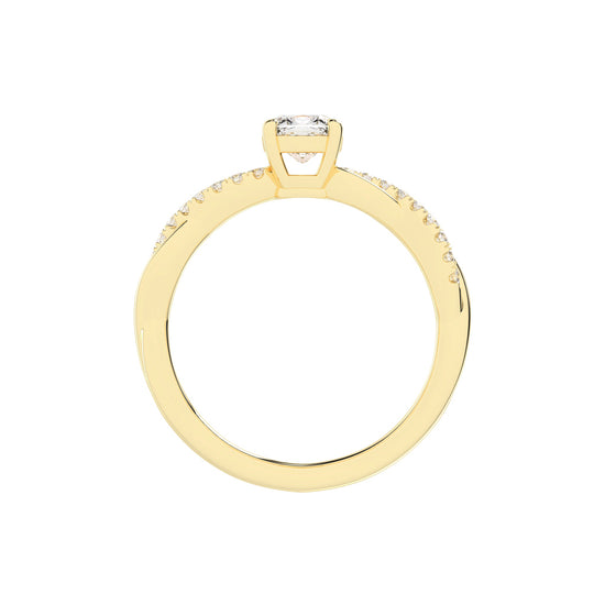 Luxida braided cushion cut lab diamond ring
