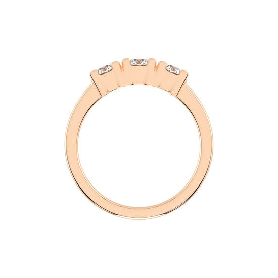 Trivona classic round cut three stone lab diamond ring