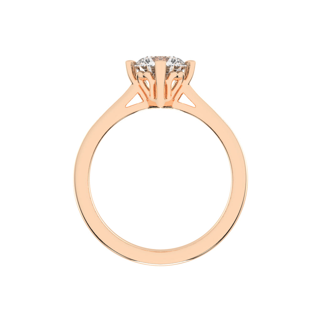 Solantica Four prong round cut solitaire lab diamond ring