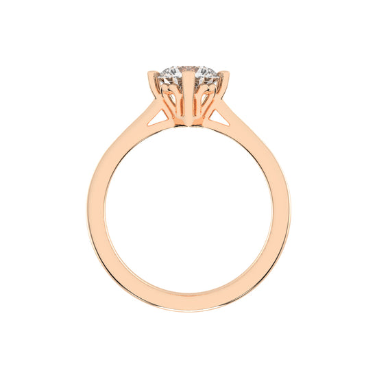 Solantica Four prong round cut solitaire lab diamond ring
