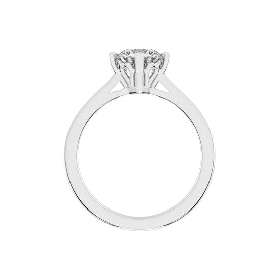 Solantica Four prong round cut solitaire lab diamond ring