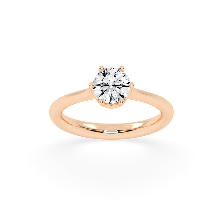 Solivis six prong round cut solitaire lab diamond ring