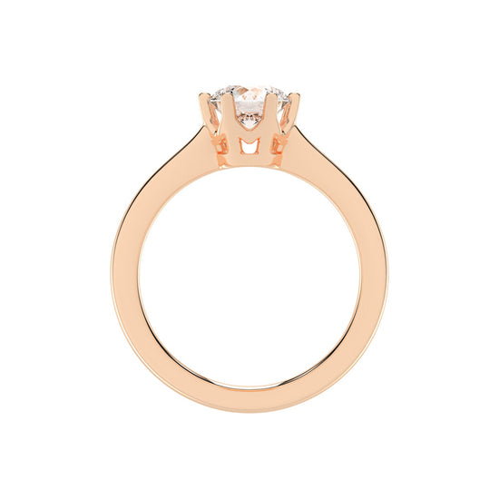 Solivis six prong round cut solitaire lab diamond ring