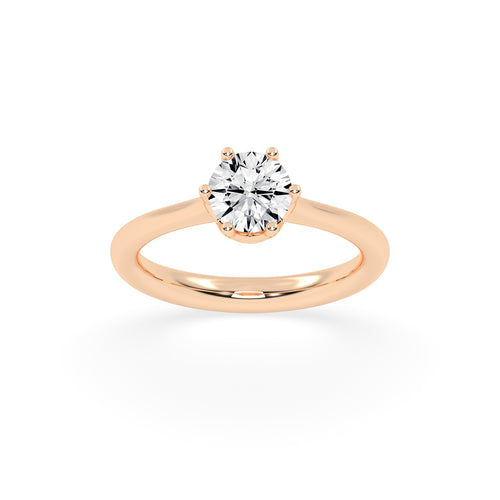 Solivis six prong round cut solitaire lab diamond ring