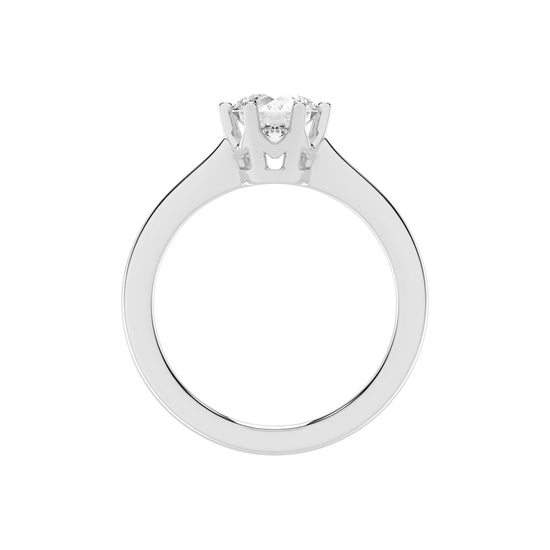 Solivis six prong round cut solitaire lab diamond ring