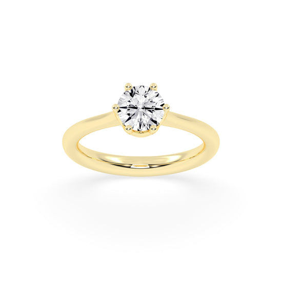Solivis six prong round cut solitaire lab diamond ring