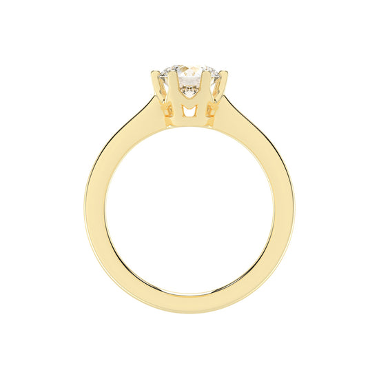 Solivis six prong round cut solitaire lab diamond ring