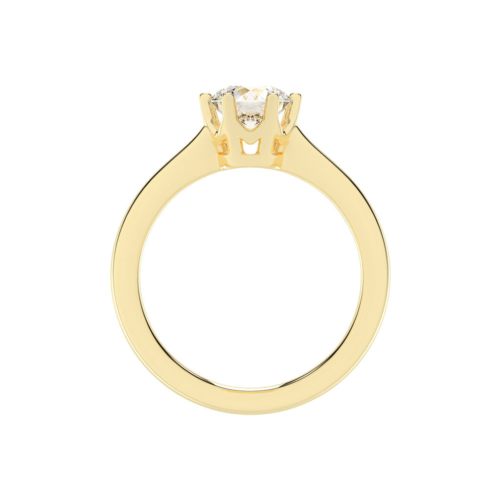 Solivis six prong round cut solitaire lab diamond ring