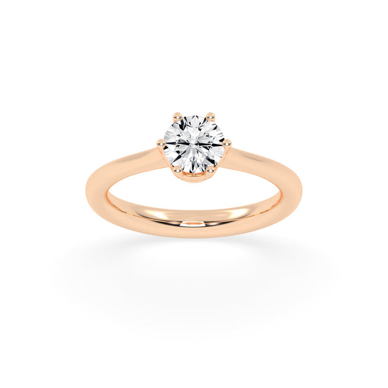 Solyris decorative style round cut solitaire lab diamond ring