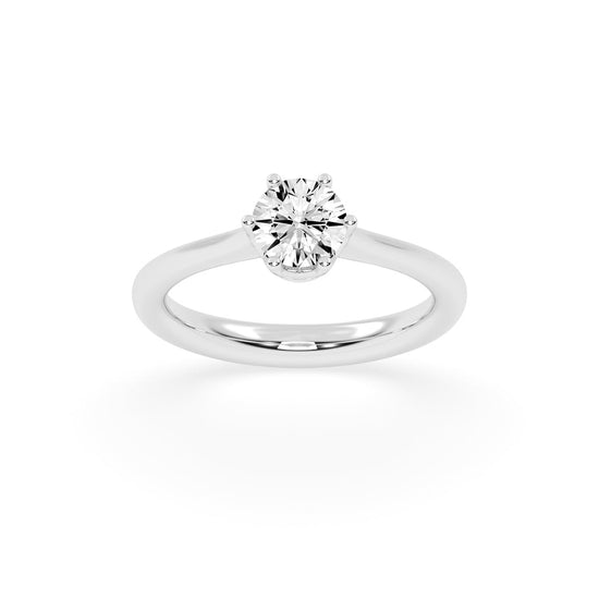 Solyris decorative style round cut solitaire lab diamond ring
