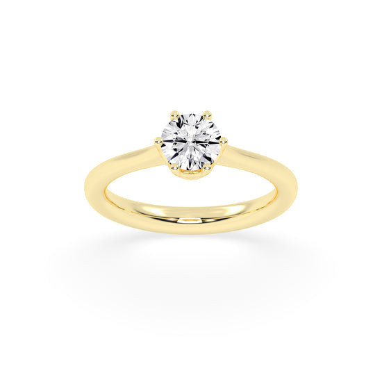Solyris decorative style round cut solitaire lab diamond ring