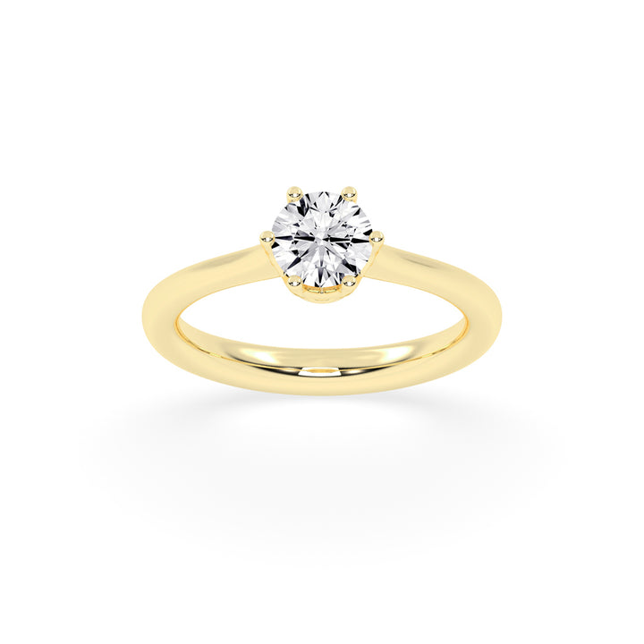 Solyris decorative style round cut solitaire lab diamond ring
