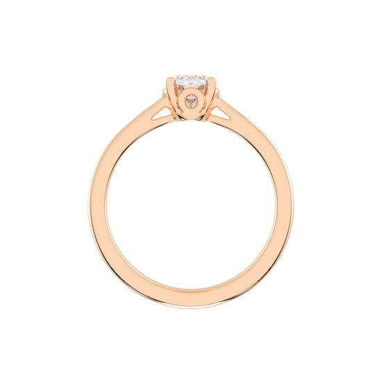 Valenique cathedral oval cut solitaire lab diamond ring