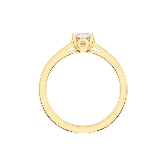 Valenique cathedral oval cut solitaire lab diamond ring