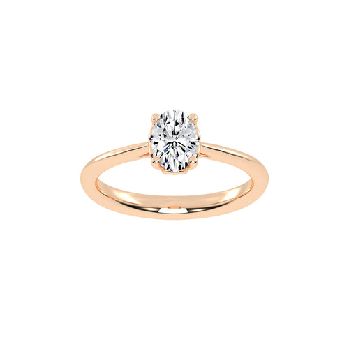 Valenique cathedral oval cut solitaire lab diamond ring
