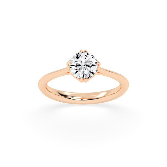 Brivalis double prong round solitaire diamond ring