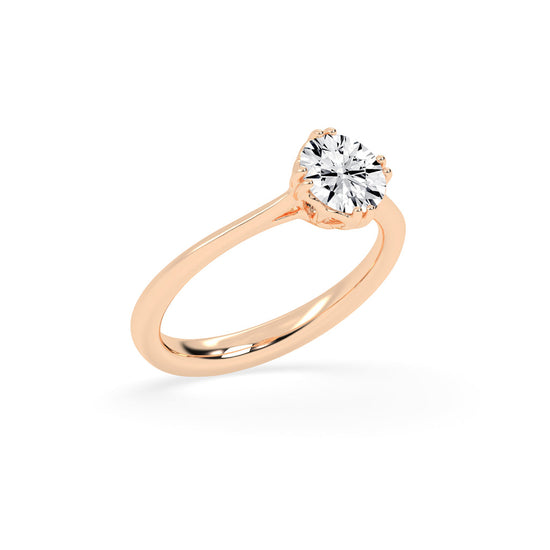 Brivalis double prong round solitaire diamond ring
