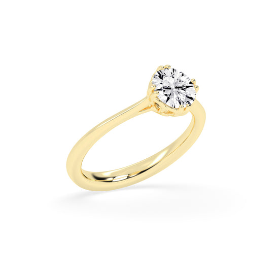 Brivalis double prong round solitaire diamond ring