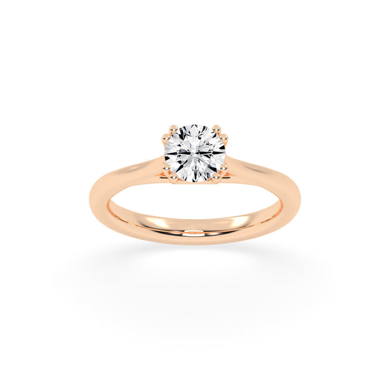 Solvaire Double prong round cut solitaire lab diamond ring