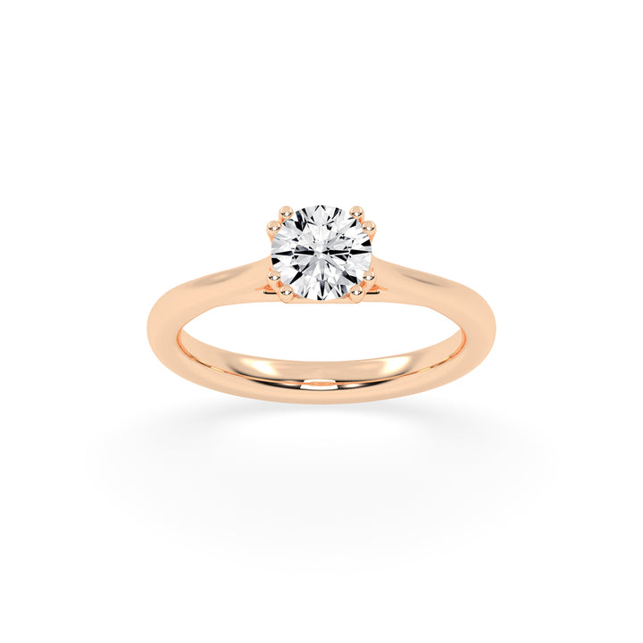 Solvaire Double prong round cut solitaire lab diamond ring