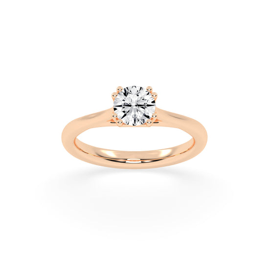 Solvaire Double prong round cut solitaire lab diamond ring