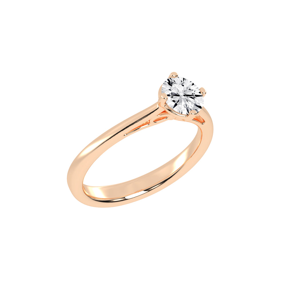 Soltrissa four prong round cut solitaire lab diamond ring