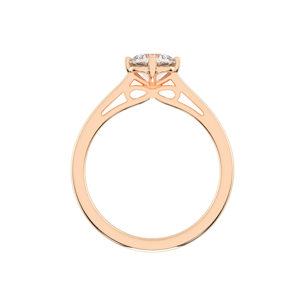 Soltrissa four prong round cut solitaire lab diamond ring